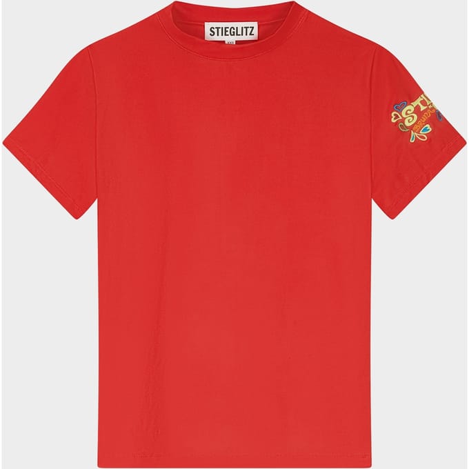 Stieglitz Fairuz Fitted T-shirt Red Maat: S | Tops Outlet | Dames | Rood