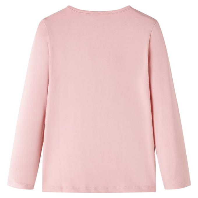 vidaXL - Kindershirt - met - lange - mouwen - 104 - lichtroze