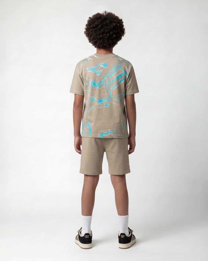 Black Bananas Kinderen Huge Sketch Twin Set, Zand