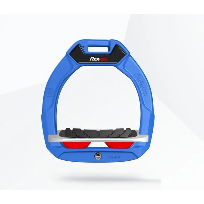 Veiligheidsstijgbeugels Ruiter Inklapbaar Grip Blauw/Grijs/ Rood Kind Flex-On Safe-On