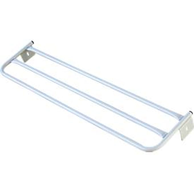 Hoedenplank voor kleedkamerbank, staal, 2000 mm lang, lichtgrijs