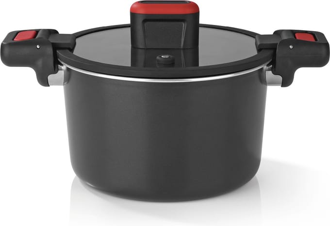 GOURMETmaxx spaarpot aluminium 5.8l - zwart/rood