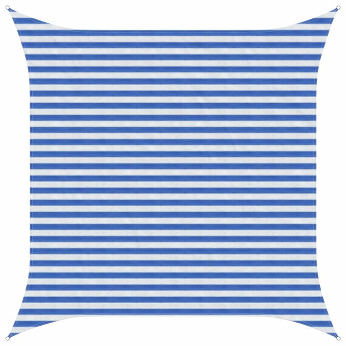 vidaXL - Zonneschaduwzeil - Vierkant - 3 - x - 3 - m - HDPE - Blauw - en - Wit