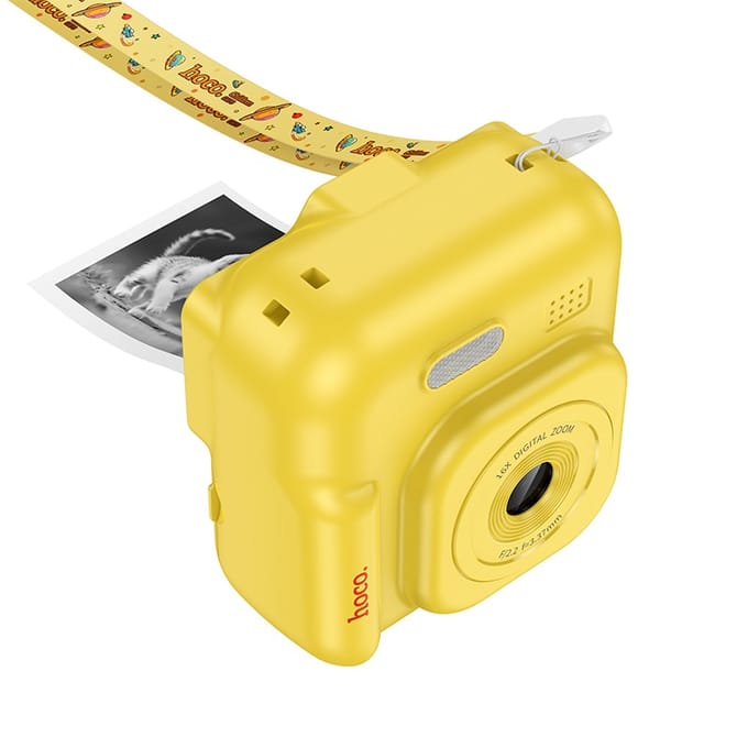 Hoco Kinder Instant Print Camera - Direct Printen Zonder Inkt - Dubbele Lens & Video - Kindercamera met Filters - Geel