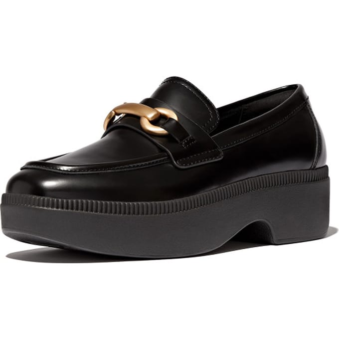 FitFlop F-luma chunky-snaffle box-leather d/wedge loafers