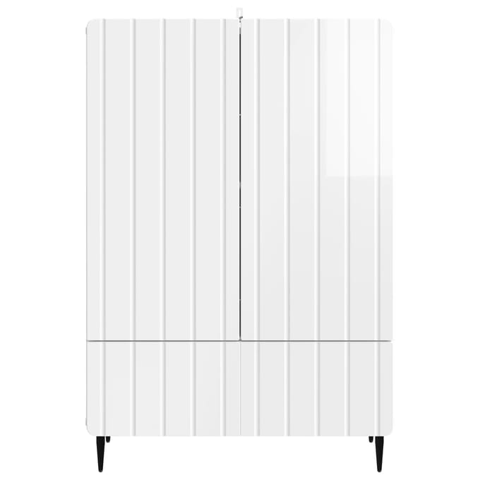 vidaXL - Dressoir - Hoogglans - Wit - 66 - x - 34,5 - x - 97 - cm - Bewerkt - hout