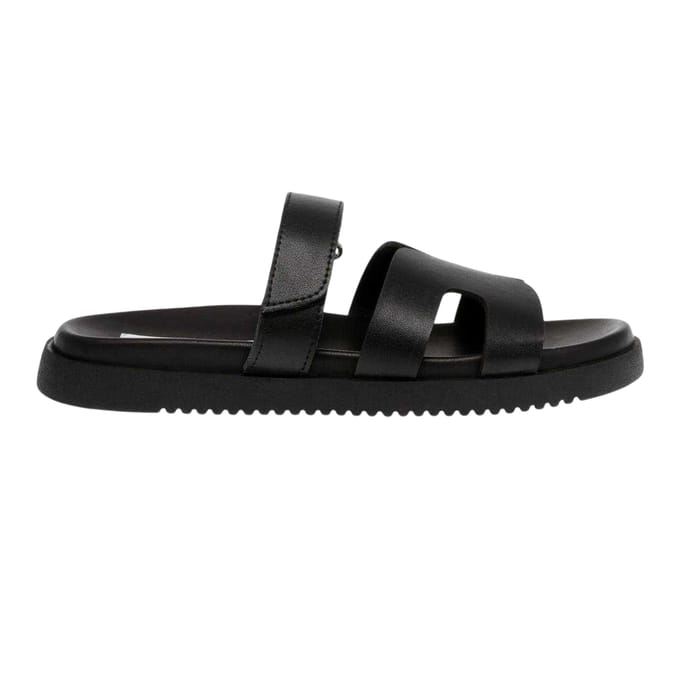 Steve Madden Kinderen/Kids Missile-E leren platte slippers (Zwart)