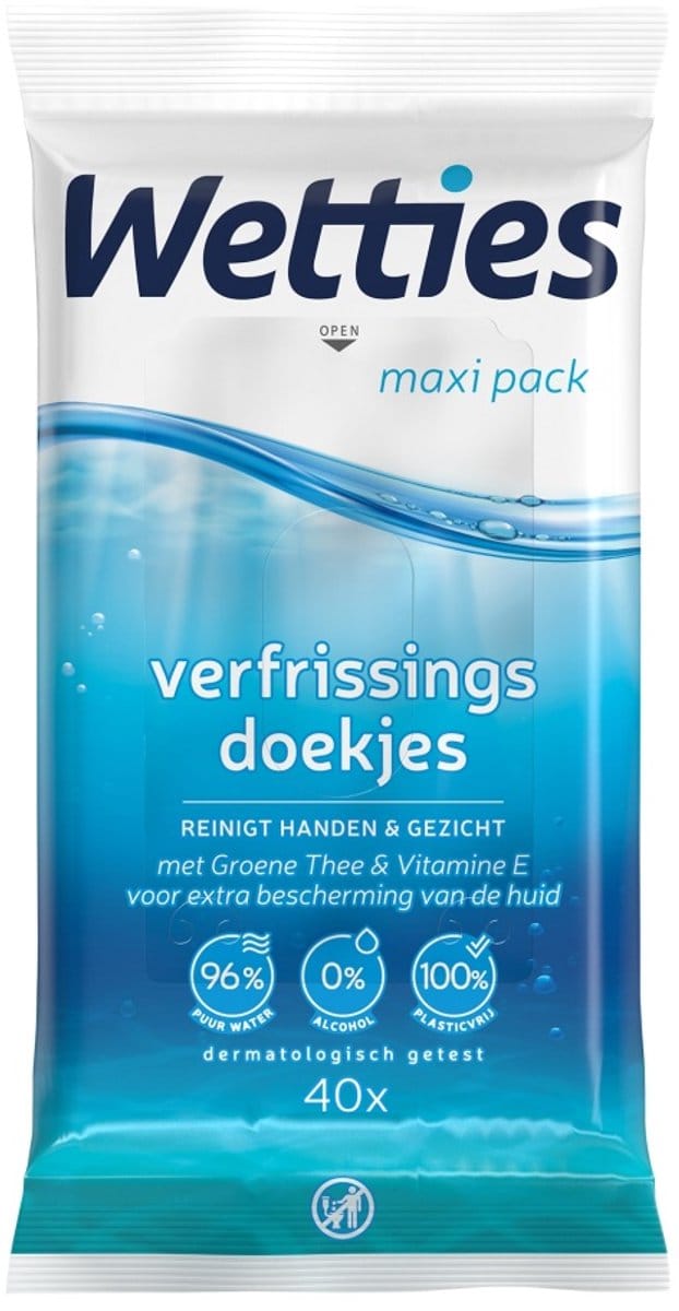 Wetties Maxi Pack Verfrissingsdoekjes 40 stuks
