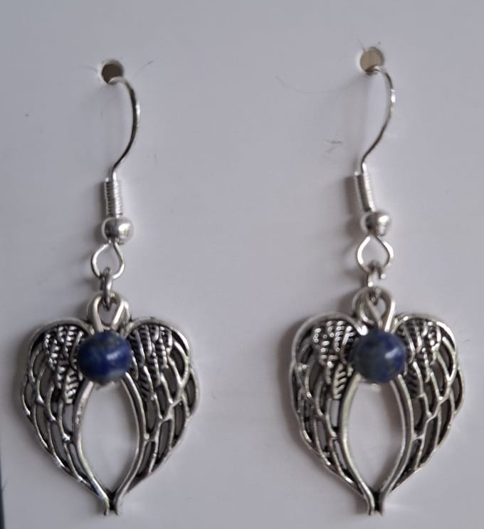 Oorbellen "Lapis Lazuli" Engelenvleugels