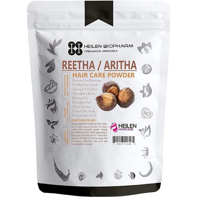 Ritha: haar waspoeder (200 gram), Reetha-poeder, Heilen Biopharm 13.28125 gray