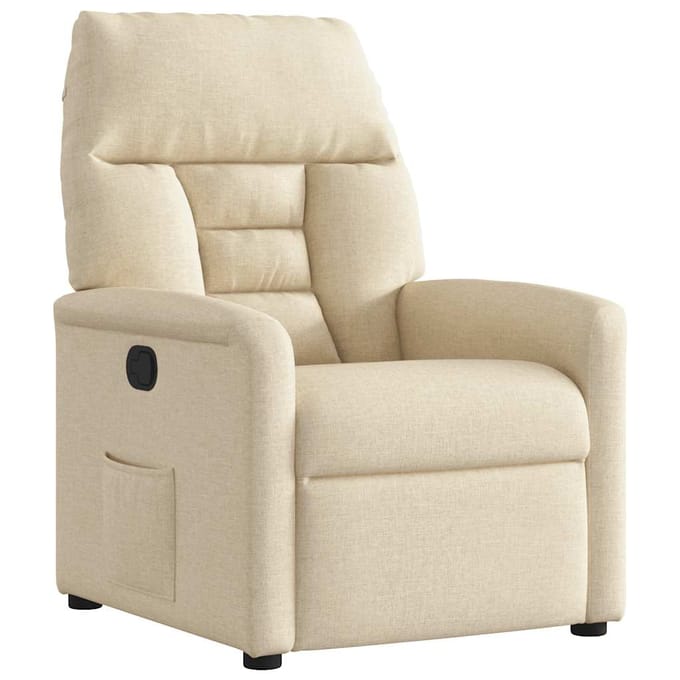 vidaXL - Fauteuil - verstelbaar - stof - crèmekleurig