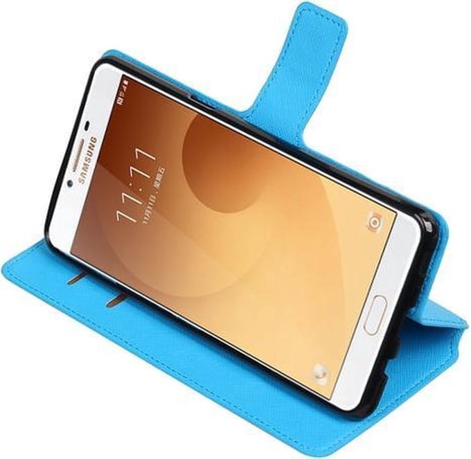 Blauw Samsung Galaxy C9 TPU wallet case booktype hoesje HM Book