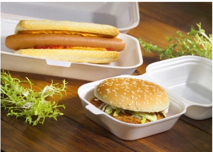 papstar hamburger-box hoekig met klapdeksel 145mm