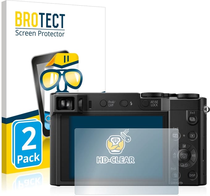 BROTECT - Screenprotector voor Panasonic Lumix DMC-TZ100 - Folie Beschermfolie transparant 2 Stuks