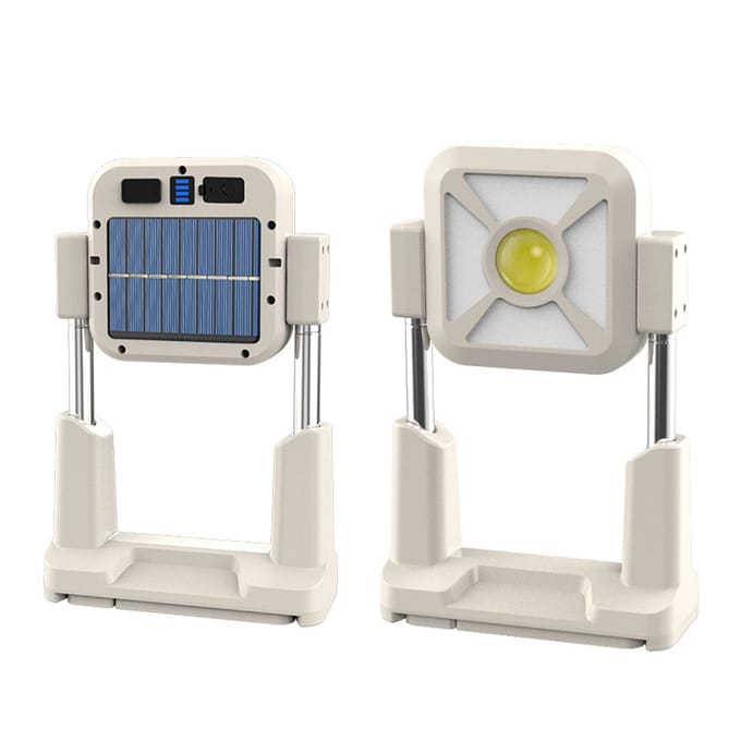 Zonne Werklicht Buiten Tentlicht Draagbaar Draagbaar USB Oplaadbaar Schijnwerper Campinglicht A gray