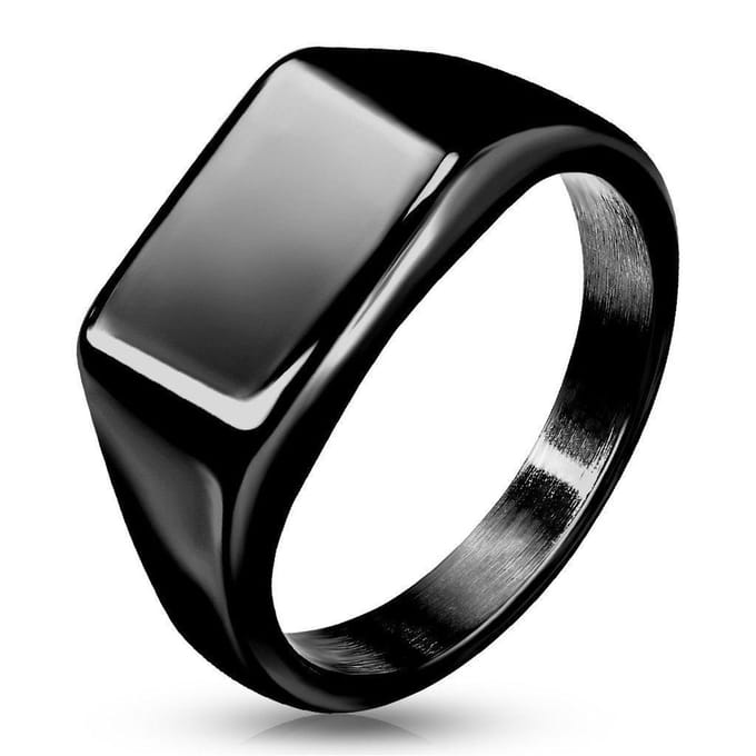 Quint - Zegelring Heren - Ring Heren - Zwarte Ring - Ring Zwart - Dames Ring - Ring Mannen - Mannen Ring - Zegelring