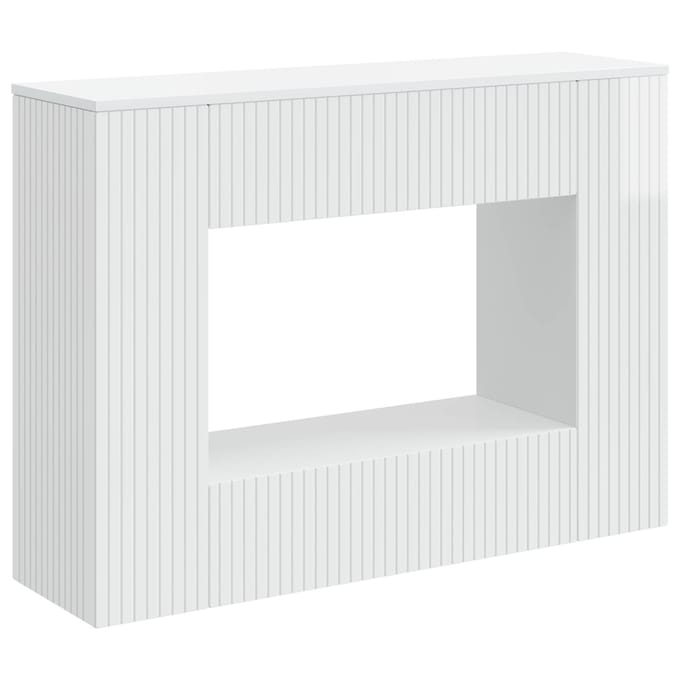 vidaXL - Wandtafel - Hoogglans - Wit - 101 - x - 29 - x - 74 - cm - Geconstrueerd - hout