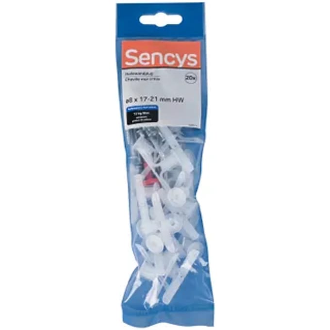 Sencys Plug Voor Gipsplaat Nylon - Diam. 8x40mm - 20 Stuks