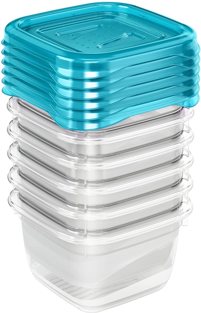 Fredo Fresh Vershouddozen Transp/blauw Set 6  06x06x04 - 0,1 L Keeeper 30669