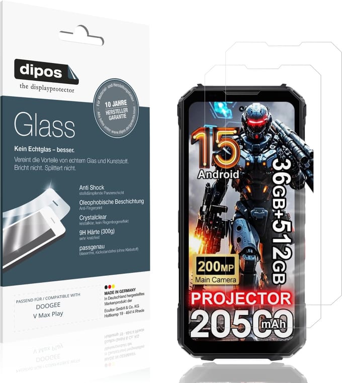 dipos – 2x Pantserfolie geschikt voor DOOGEE V Max Play | 9H Screenprotector