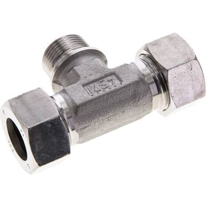 22L & G3/4'' RVS T-stuk Snijringkoppeling Buitendraad 160bar ISO 8434-1