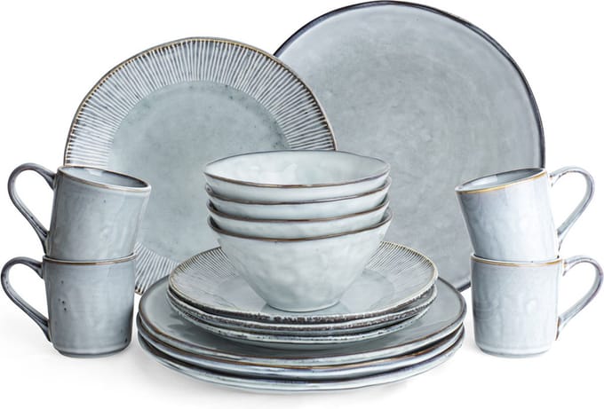 Dutch Rose Organic - Dutch Rose Set 16 Delig Servies Blauw