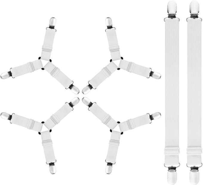 BRENZOOS - Verstelbare Bedlakclips 6 Stuks voor Stabiliteit van Beddengoed