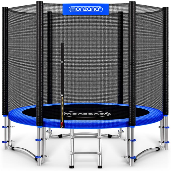Monzana Trampoline - 244cm Veiligheidsnet Ladder - Zwart Blauw