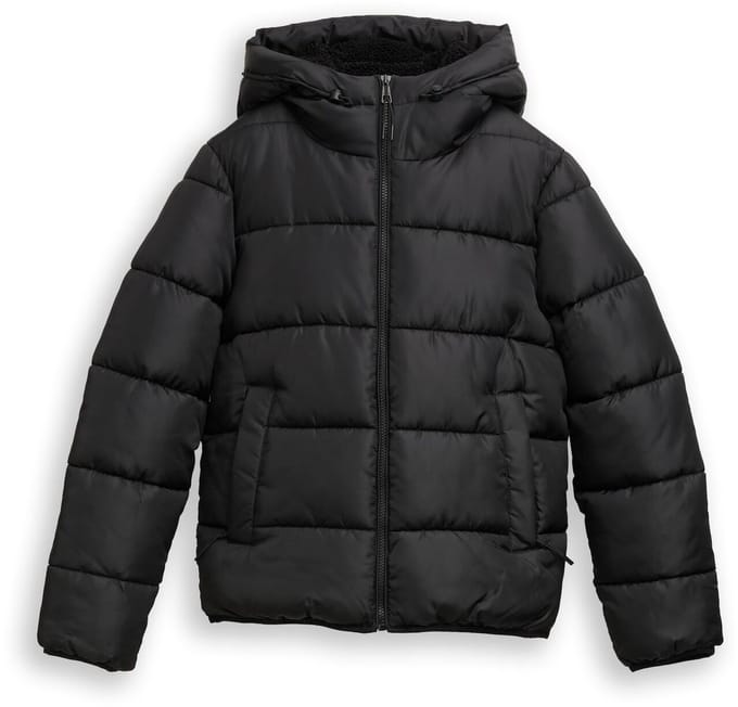 Tom Tailor Denim - Pufferjas met capuchon - Maat L - deep black