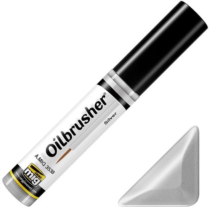 AMMO by Mig Jimenez Hobbyverf Enamel verf - MIG 3538 Oilbrusher Silver Oilbrusher(s) - 10 ml