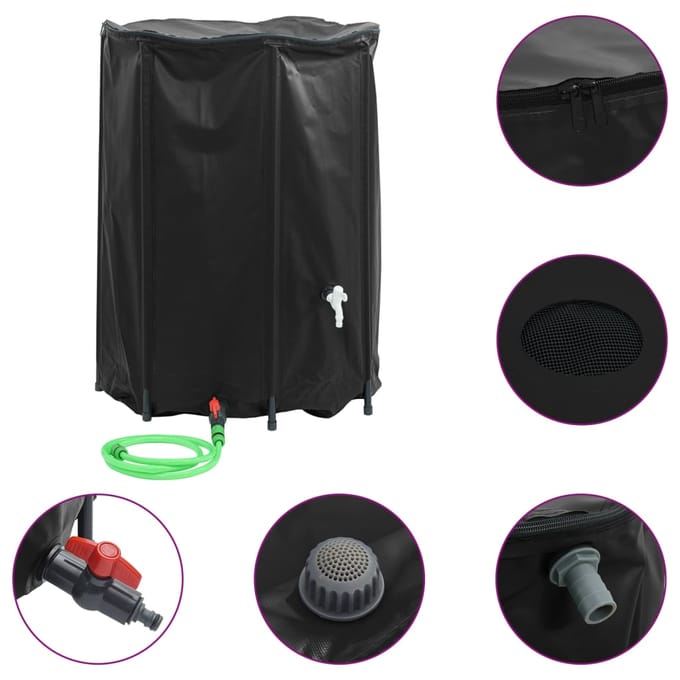 vidaXL - Watertank - met - kraan - opvouwbaar - 1350 - L - PVC