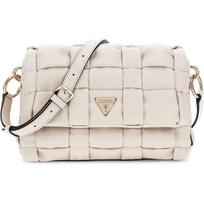 GUESS schoudertas Marion Flap Shoulder Bag Bone crème