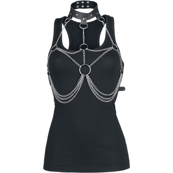 Poizen Industries - Gothic Harness - Mase Harness - voor Vrouwen - zwart