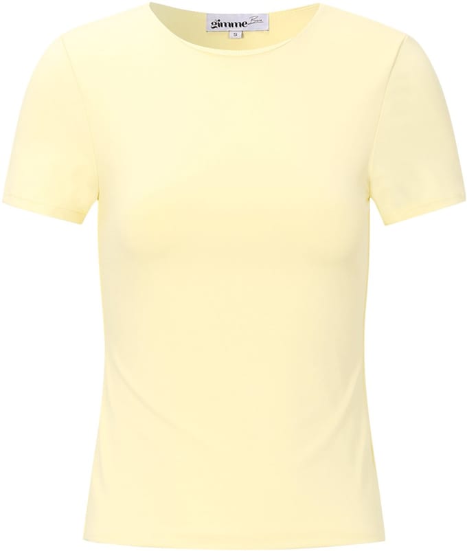 Seamless Fit Basic Tee – Nauwsluitend T-shirt – Comfortabel Basisstuk voor elke Dag - Geel - Maat XL