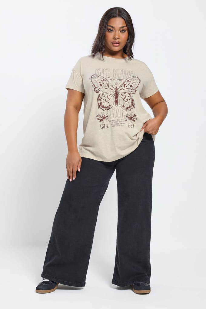 Yours Naturelbruin 'Free Spirit' Tshirt Size 48