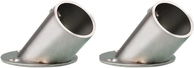 Dailygoods - 2 Schuine Flens Eindbeugels voor Gordijnroedes