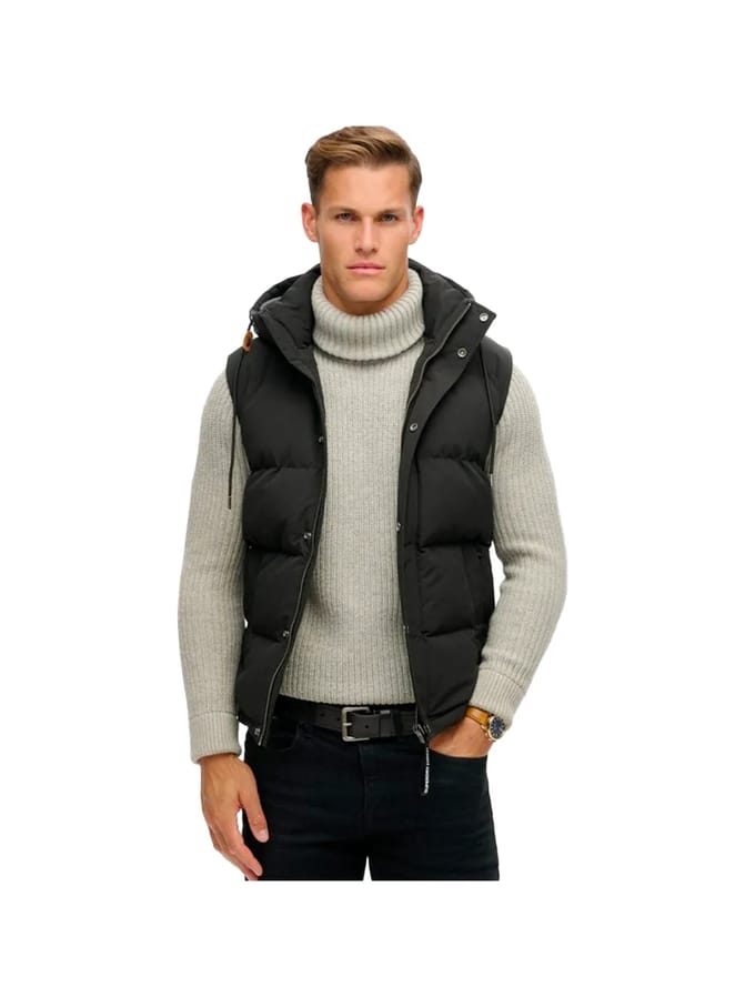 Superdry - Everest Bodywarmer met Capuchon - Heren - Gilets