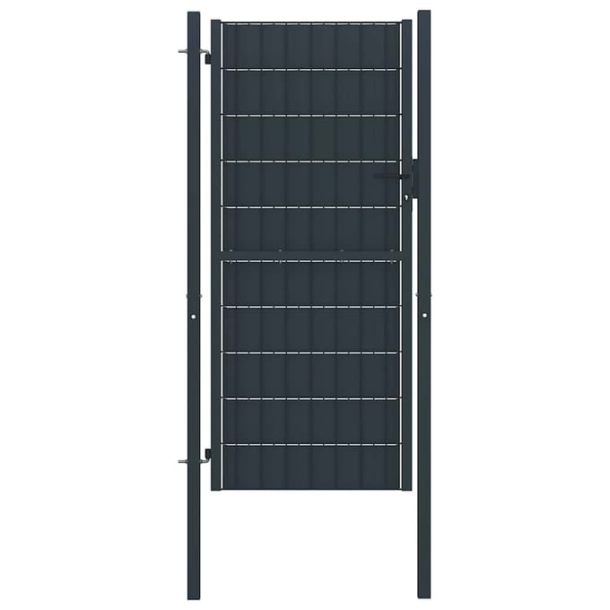 Vidaxl Portail de Jardin en PVC et Acier 100x164 cm Anthracite