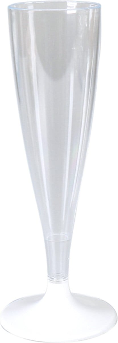 champagneglas onbreekbaar, reusable, pS, 138ml, transparant, op witte voet (6 stuks)