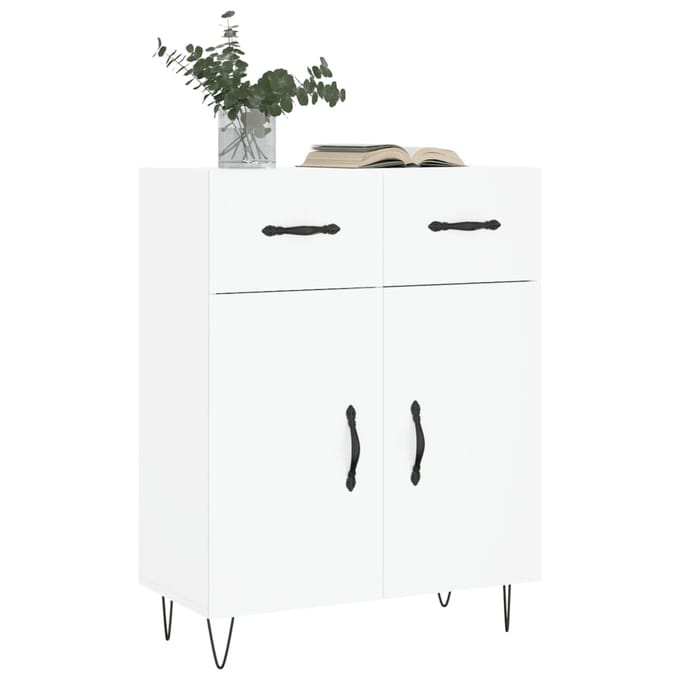vidaXL - Dressoir - 69,5x34x90 - cm - bewerkt - hout - wit