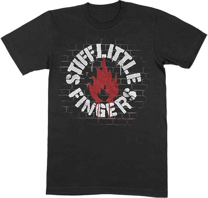 Stiff Little Fingers - Wall Heren T-shirt - M - Zwart