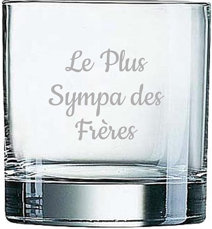 Whiskeyglas gegraveerd - 38cl - Le Plus Sympa des Frères