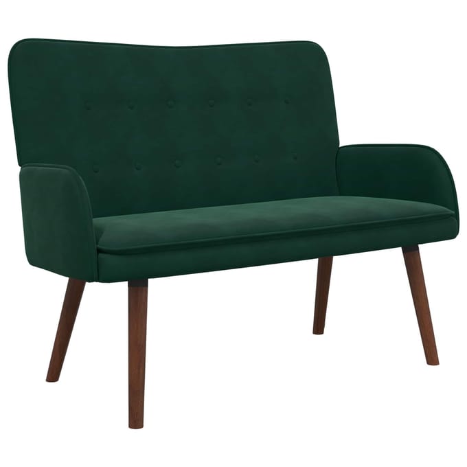 vidaXL - 2-Zits - Sofa - Donkergroen - 115 - x - 61 - x - 87 - cm - fluweel