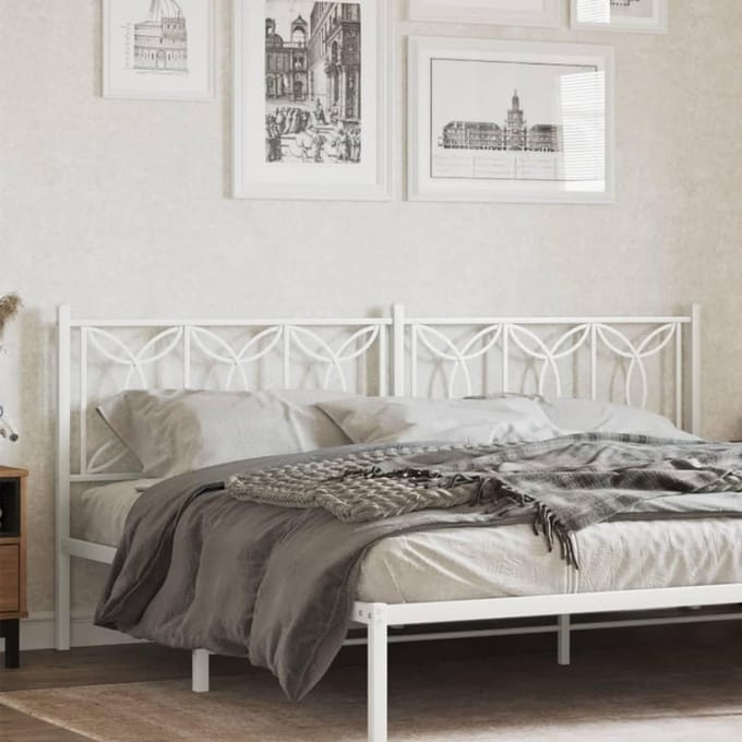Hoofdeinde Metaal - Bed Decoratie - Slaapkamer Aankleden - Stabiel Duurzaam Frame - 200 cm - Wit