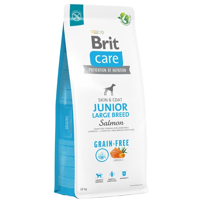 2x12kg Graanvrij Junior Large Breed Zalm & Aardappel Brit Care Hondenvoer