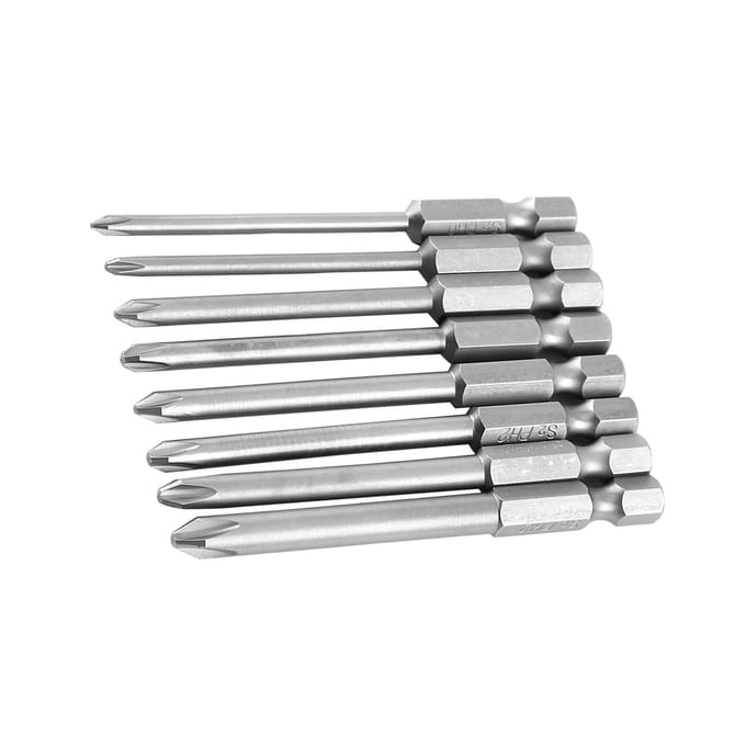 8 stuks 75mm 14  Schacht Magnetische Lange Zeskant Kruiskop Schroevendraaier Bits Set