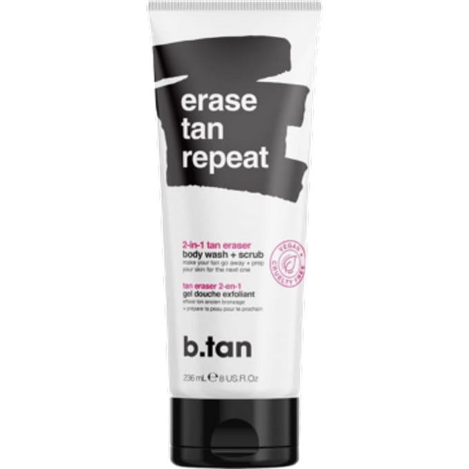 b.tan Erase Tan Repeat 2-In-1 Tan Eraser Body Wash + Scrub - 236 ml