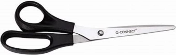 Q-CONNECT schaar Lefty | ft 21 cm | links | ronde punt | RVS | zwart | blister van 1 stuk