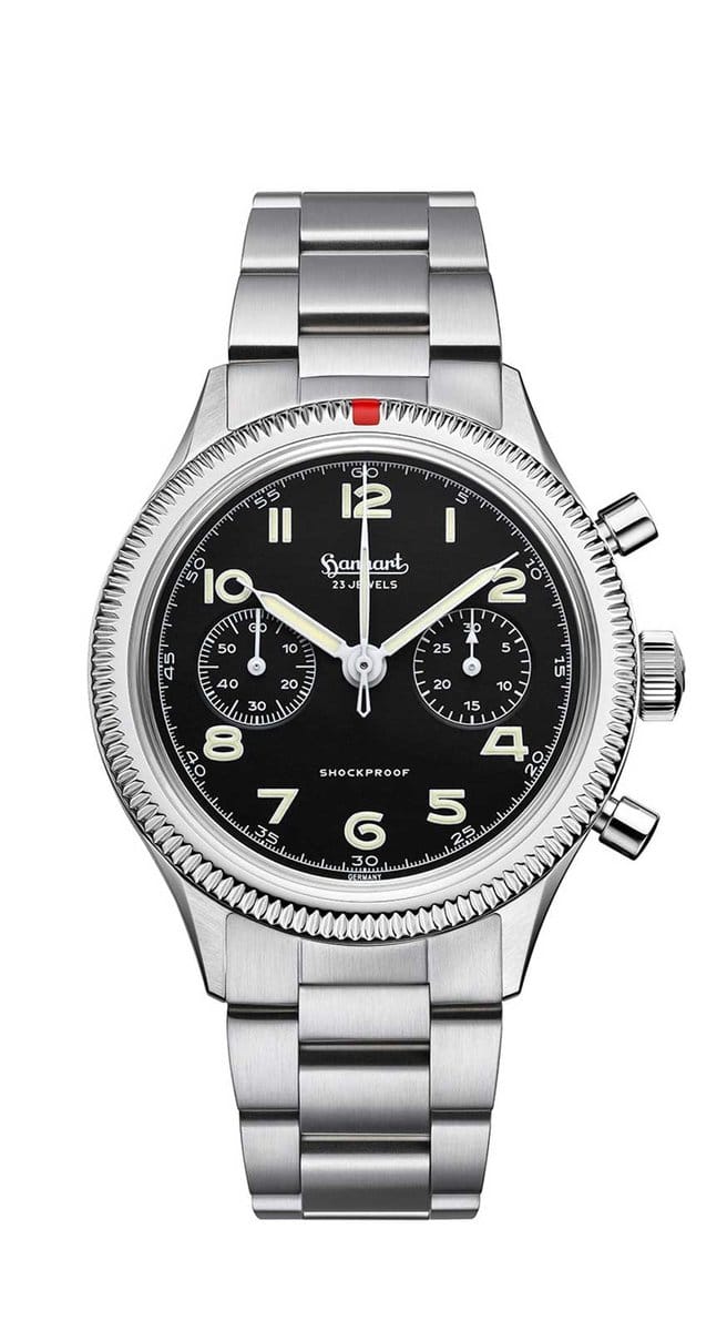 Hanhart Pioneer 417 ES Horloge - stalen band - 42 mm
