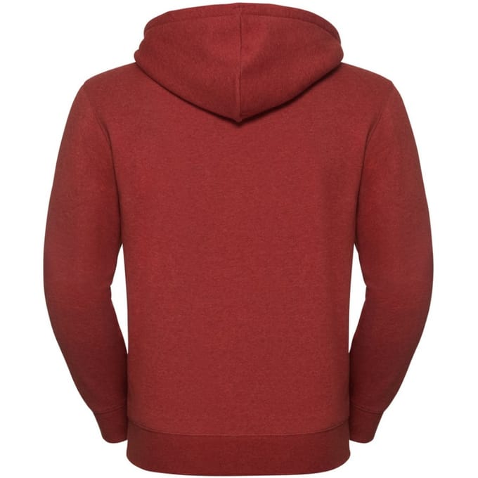 Russell Heren Authentieke Melange Zip Hoodie (Baksteen rood gemêleerd)